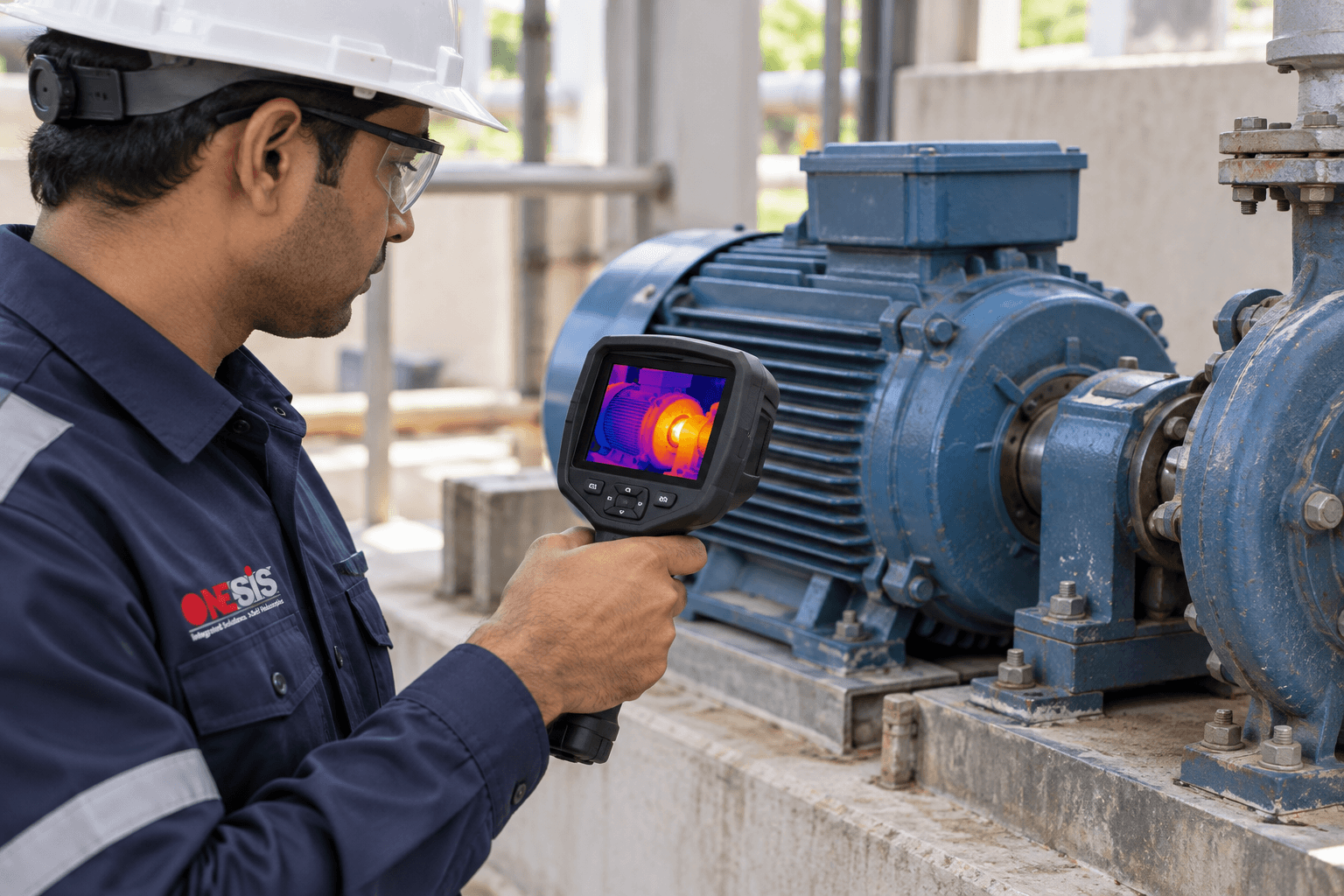 Robotic arm performing maintenance