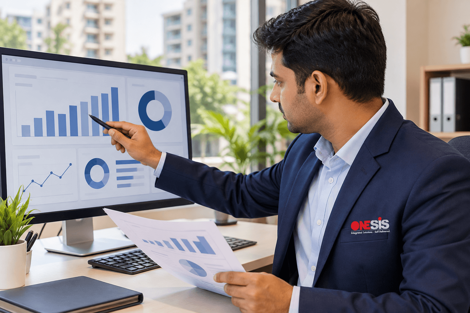 Business dashboard on a laptop screen